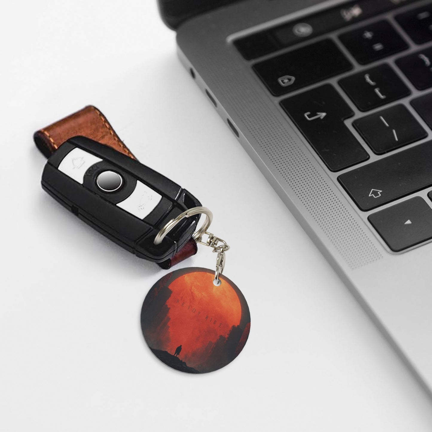 Doomsday Sci - Fi Style Round Metal Keychain (Approx. 7cm×5cm×3cm )